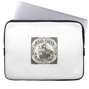 Jesus Chess Strategy Symbol Jesus Chess Strategy C Laptop Sleeve