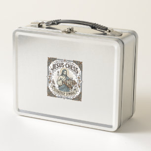 Jesus Chess Strategy Symbol Jesus Chess Strategy C Metal Lunch Box