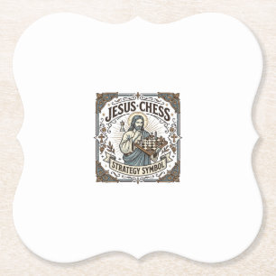 Jesus Chess Strategy Symbol Jesus Chess Strategy C Paper Coaster