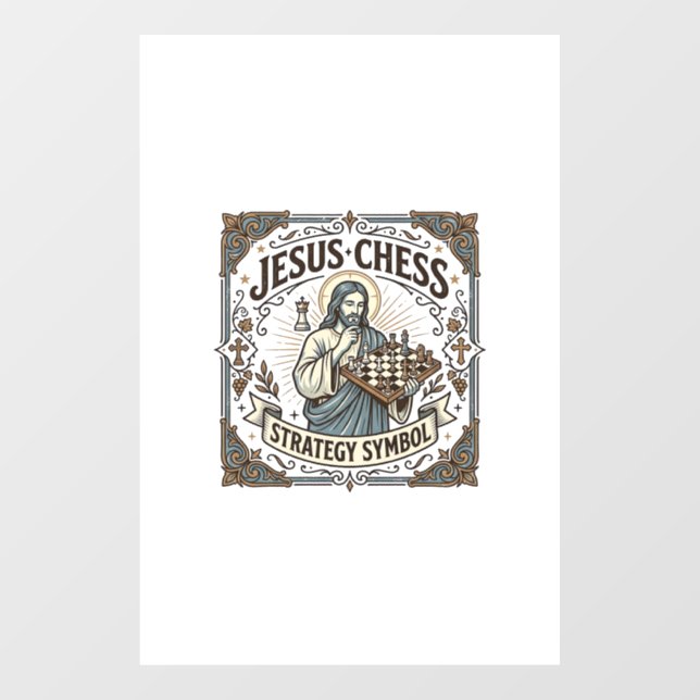 Jesus Chess Strategy Symbol Jesus Chess Strategy C Window Cling (Sheet)