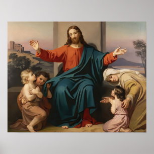 Jesus Children Come to Me Bible Verse Melchior Poster