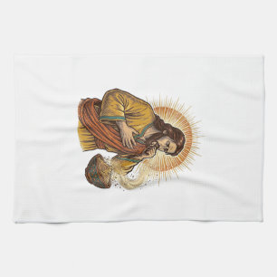 Jesus Choking Dry Tortilla Chip Crumb Food Humor_1 Kitchen Towel