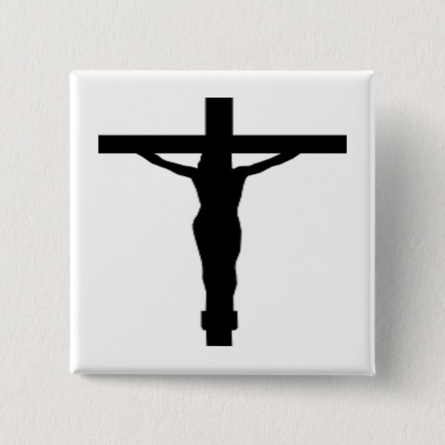 JESUS CHRIST 2 INCH SQUARE BUTTON (Front)