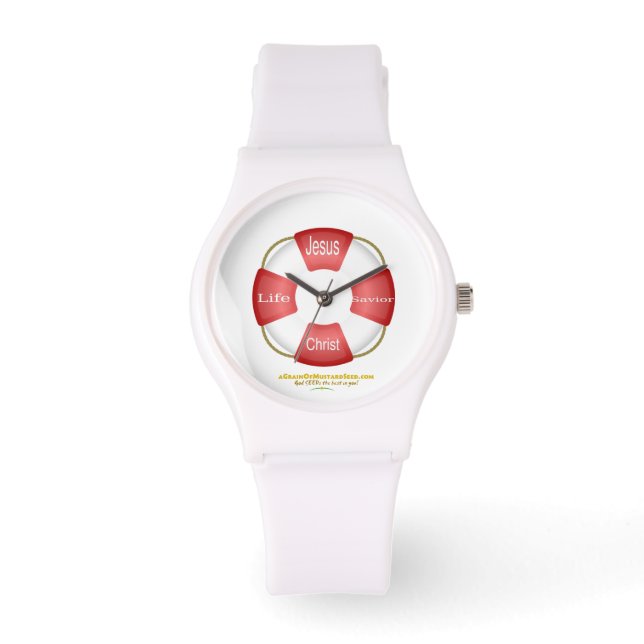 Jesus Christ Agrainofmustardseed.com Life Saviour Watch (Front)