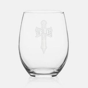Jesus Christ Anchor of My Soul Christian Shirt Stemless Wine Glass