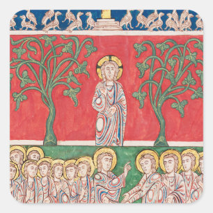 Jesus Christ and 12 Apostles Square Sticker