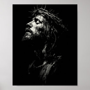 Jesus Christ Artistic Portrait Christian Artwork Poster