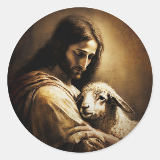 Jesus Christ as the lamb of God Classic Round Sticker
