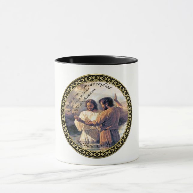 Jesus Christ Baptism image one Mug (Center)