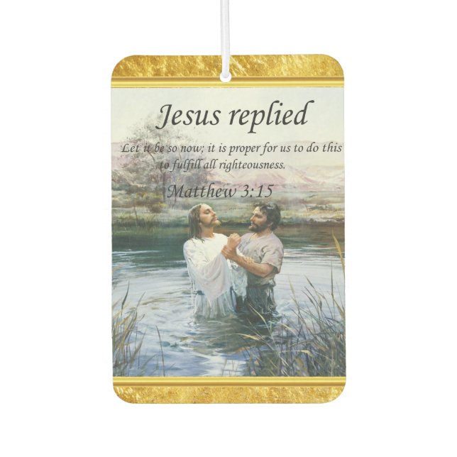 Jesus Christ Baptism image two Air Freshener (Front)