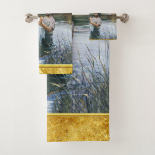 Jesus Christ Baptism image two Bath Towel Set