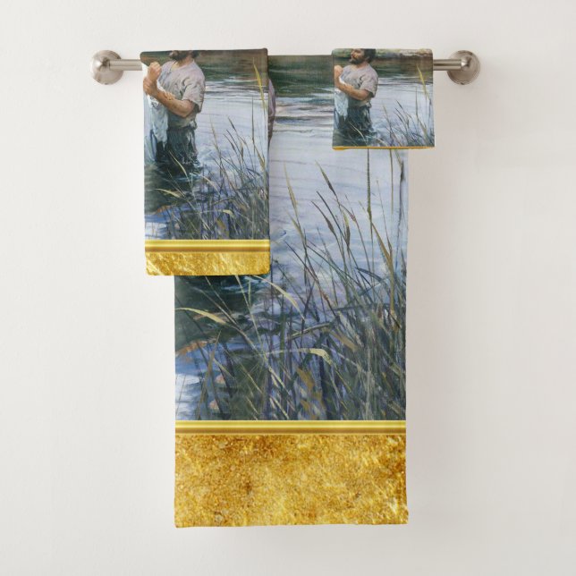Jesus Christ Baptism image two Bath Towel Set (Insitu)