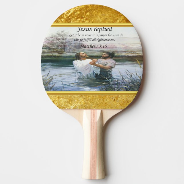 Jesus Christ Baptism image two Ping Pong Paddle (Front)