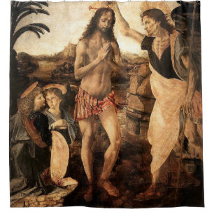 Jesus christ being baptised by John, painting by L