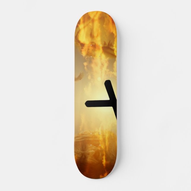 Jesus Christ Blessed Virgin Mary Dove Calvery Skateboard (Front)