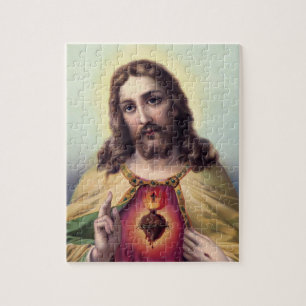 Jesus Christ Blessing Sacred Heart of Jesus Jigsaw Puzzle
