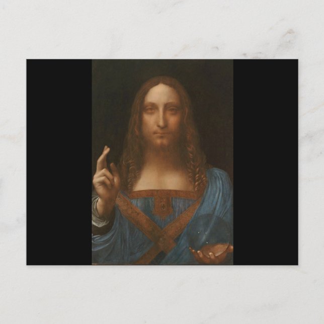 Jesus christ by Leonardo da Vinci,renaissance pain Postcard (Front)