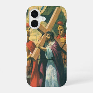 Jesus Christ Carrying the Cross to his Crucifixion iPhone 16 Case