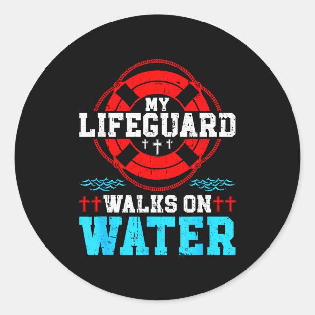 Jesus Christ Christian My Walks On Water  Classic Round Sticker (Front)