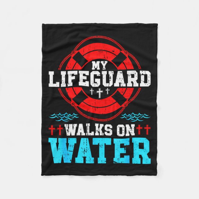 Jesus Christ Christian My Walks On Water  Fleece Blanket (Front)