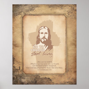 Jesus Christ. Christian Preacher Old Fashioned Poster