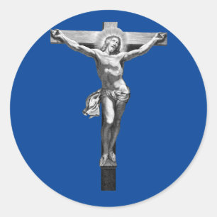 Jesus christ Cross Christian Faith Bible ART Classic Round Sticker