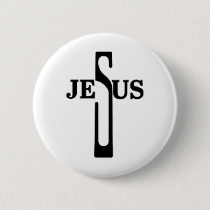 Jesus Christ Cross Christian Faith In God Mens Eas 2 Inch Round Button