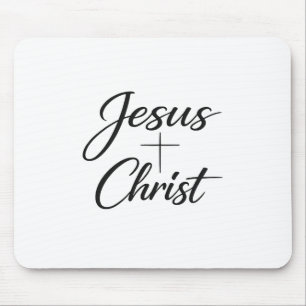 Jesus Christ Crown Cross Christian Faith Design Mouse Pad