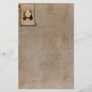 Jesus Christ Crown of Thorns on Scroll Stationery