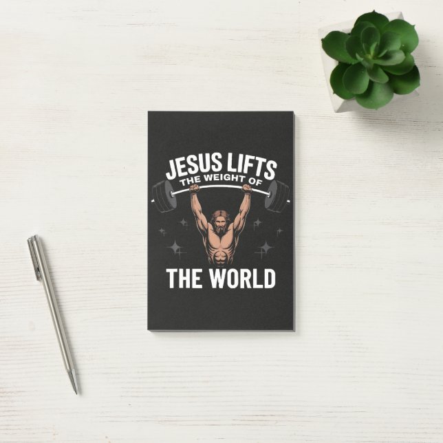 Jesus Christ Deadlifting Post-it Notes (Office)