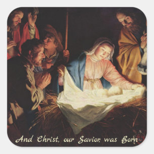 Jésus-Christ et Mary, autocollant de Noël de