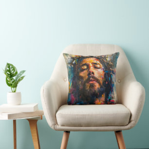 Jesus Christ Expressionism Throw Pillow
