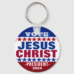 Jesus Christ for President 2024 Campaign Button Keychain