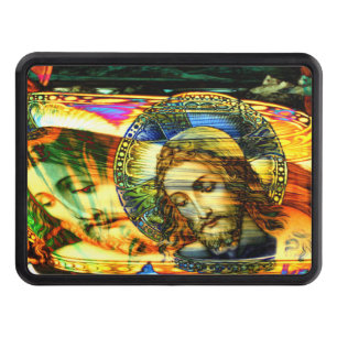 Jesus Christ Halo EFX Warp Invert Colorized Trailer Hitch Cover