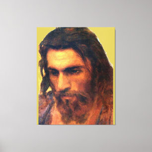 Jesus Christ head study before 1872 by I. Kramskoi Canvas Print