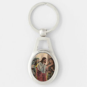 Jesus Christ healing the blind man Keychain
