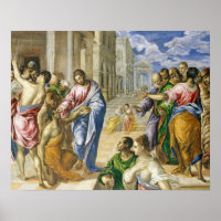 Jesus Christ Healing the Blind Religious Art