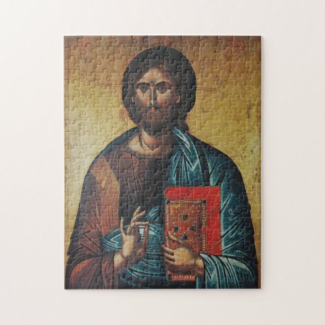 Jesus Christ Holding the Gospels Orthodox Icon     Jigsaw Puzzle (Vertical)
