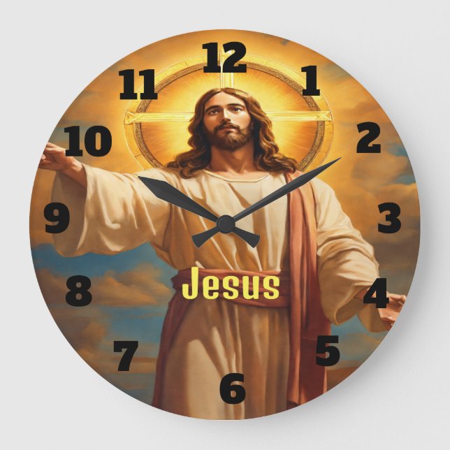 Jesus Christ in Timeless Pose Wall clock (Front)