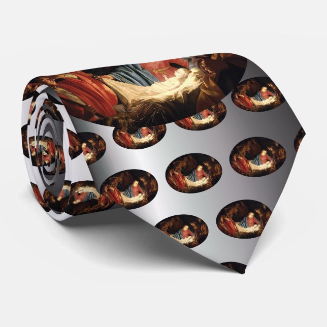 Jesus Christ is Born on Christmas Tie (Rolled)