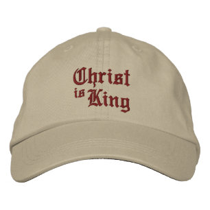 Jesus Christ is King medieval gothic type style Embroidered Hat