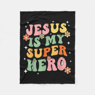 Jesus Christ Is My Superhero Jesus Loves You Funny Fleece Blanket