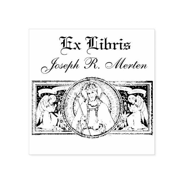 Jesus Christ King of Kings Black & White Line Art Rubber Stamp (Imprint)