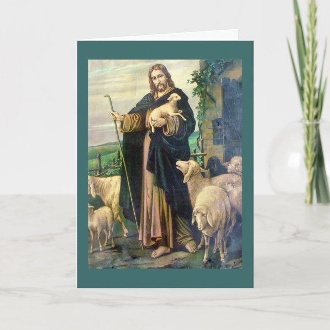 Jésus-Christ la bonne carte de sympathie de berger (Devant)