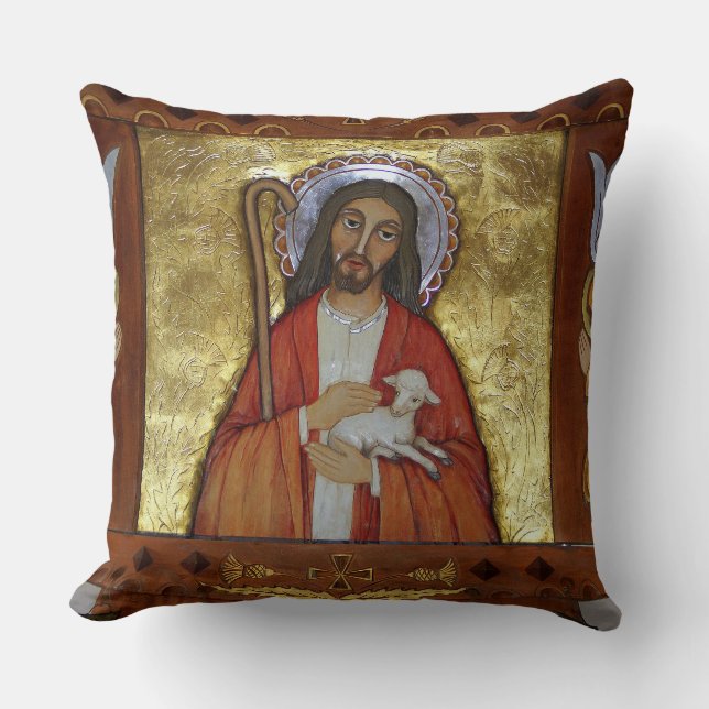 Jesus Christ Lamb of God Throw Pillow (Front)