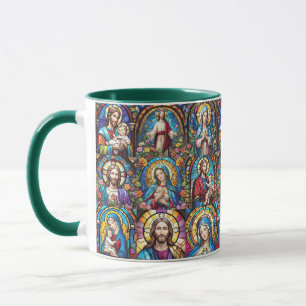 Jesus Christ Mary & Joseph Christian Stained Glass Mug