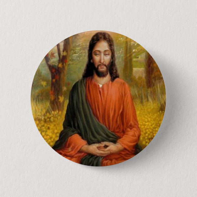 Jesus Christ Meditation 2 Inch Round Button (Front)