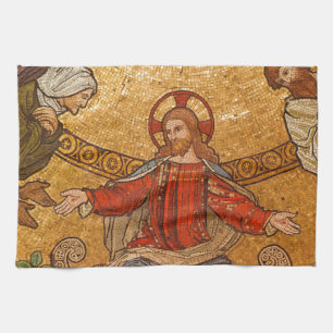 jesus christ mosaic kitchen towel