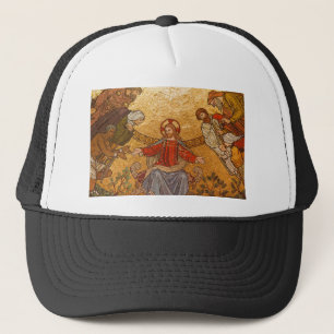 jesus christ mosaic trucker hat