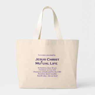 Jesus Christ Mutual Life Large Tote Bag